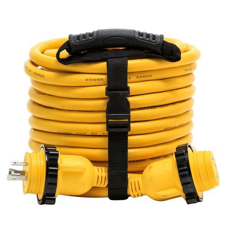 CAMCO 30 Amp Power Grip Marine Extension Cord, 50' M-Locking/F-Locking Adapter 55613